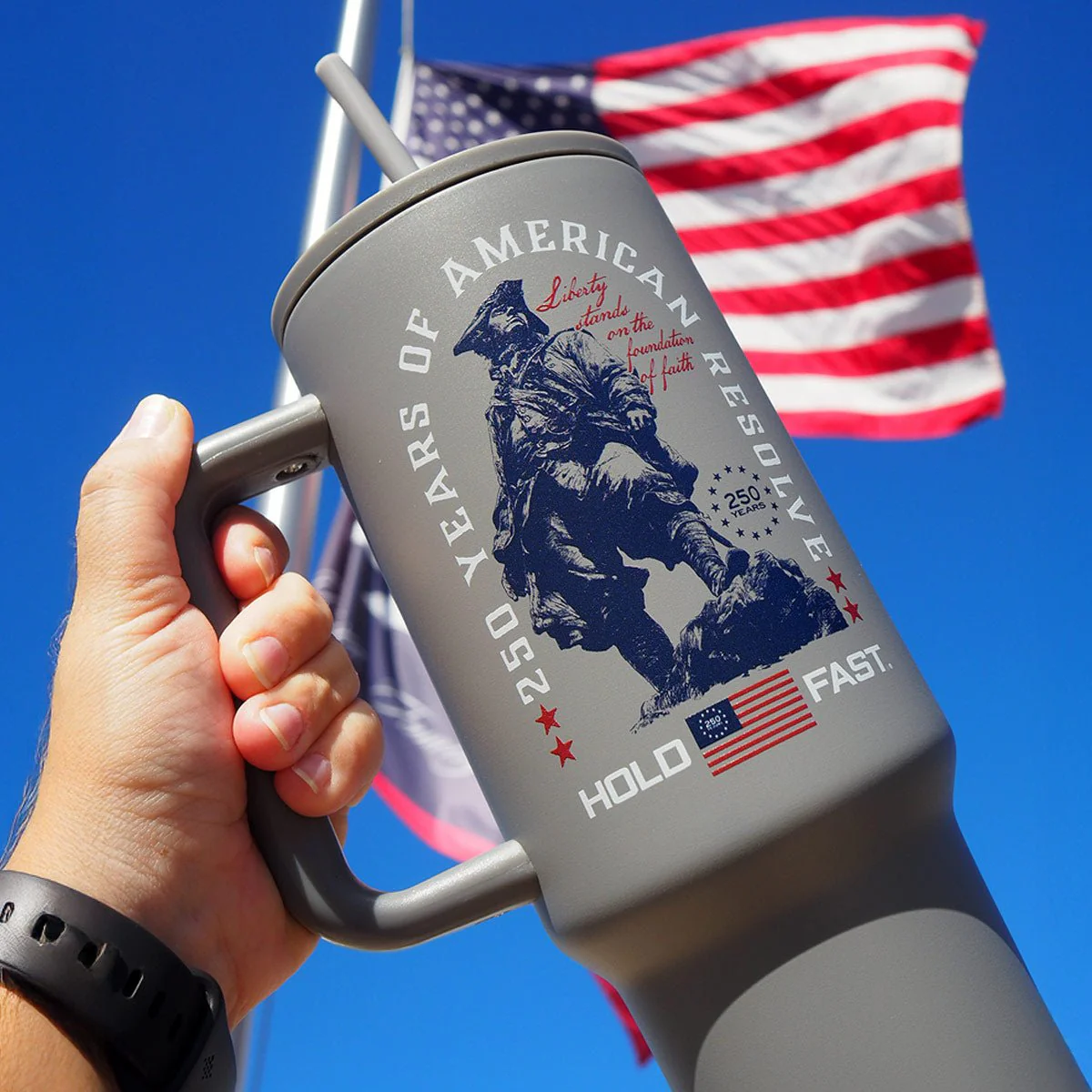 Colonial Soldier 40 oz Mug With Straw - Image 3