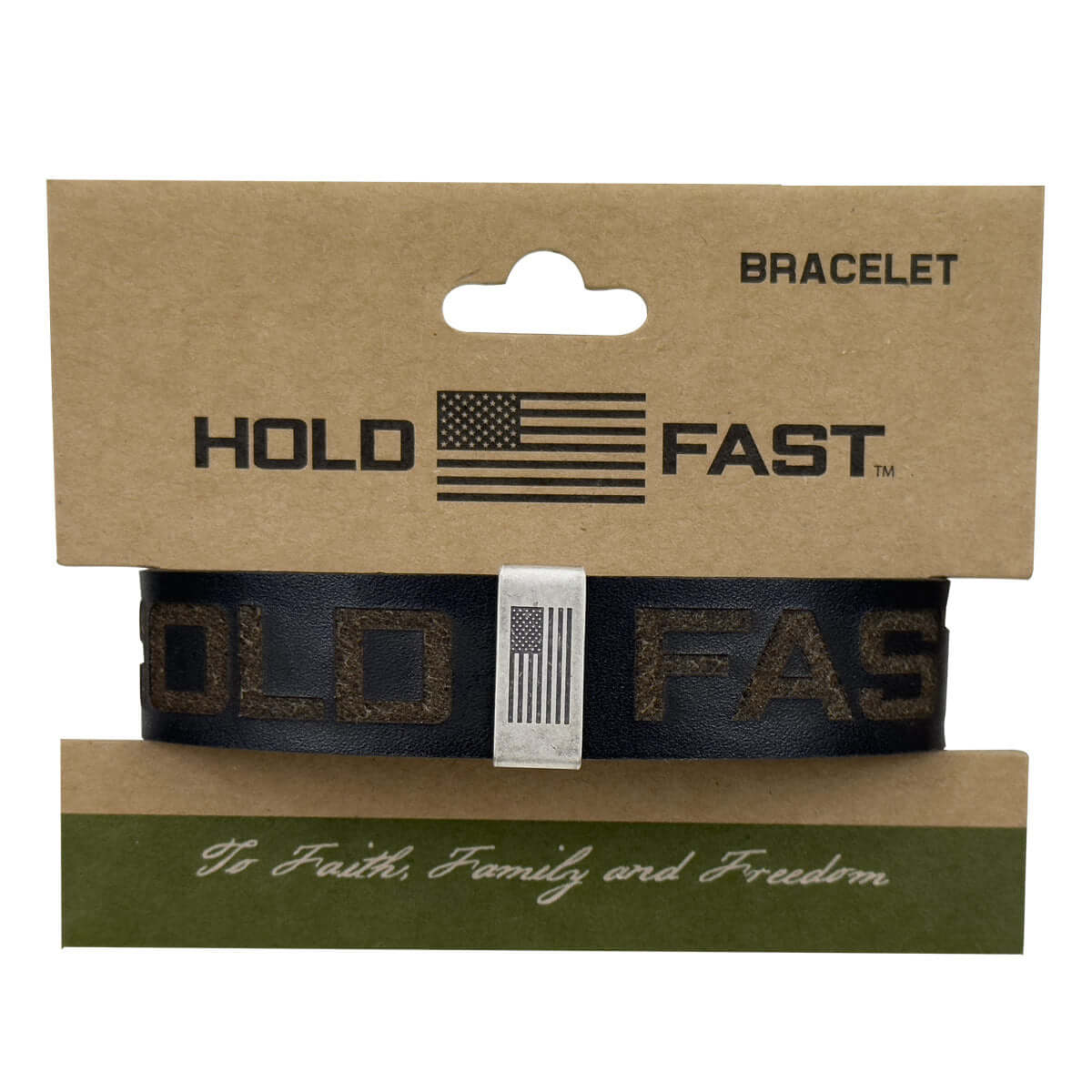 Flag Snap Black Mens Bracelet - Image 3